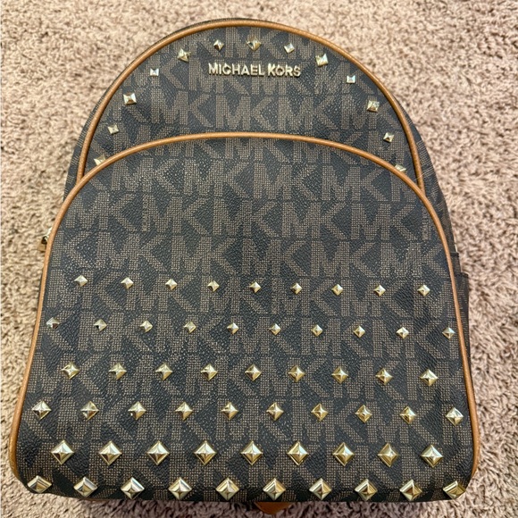 Michael Kors Black Studded Backpack - Picture 1 of 10
